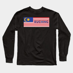 Kuching City in Malaysian Flag Long Sleeve T-Shirt